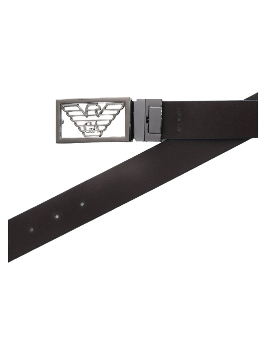 Cintura reversibile in pelle bicolore con lato palmellato-Cinture-Emporio Armani-Vittorio Citro Boutique