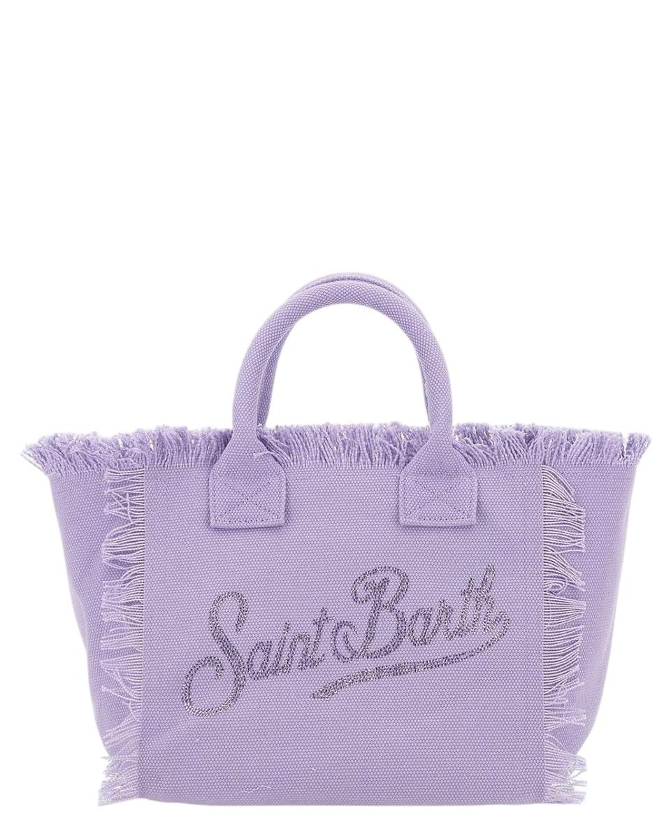 Borsa Colette Strass MC2 Saint Barth in canvas lavanda con tracolla-Mc2 Saint Barth-Borse a mano-Vittorio Citro Boutique