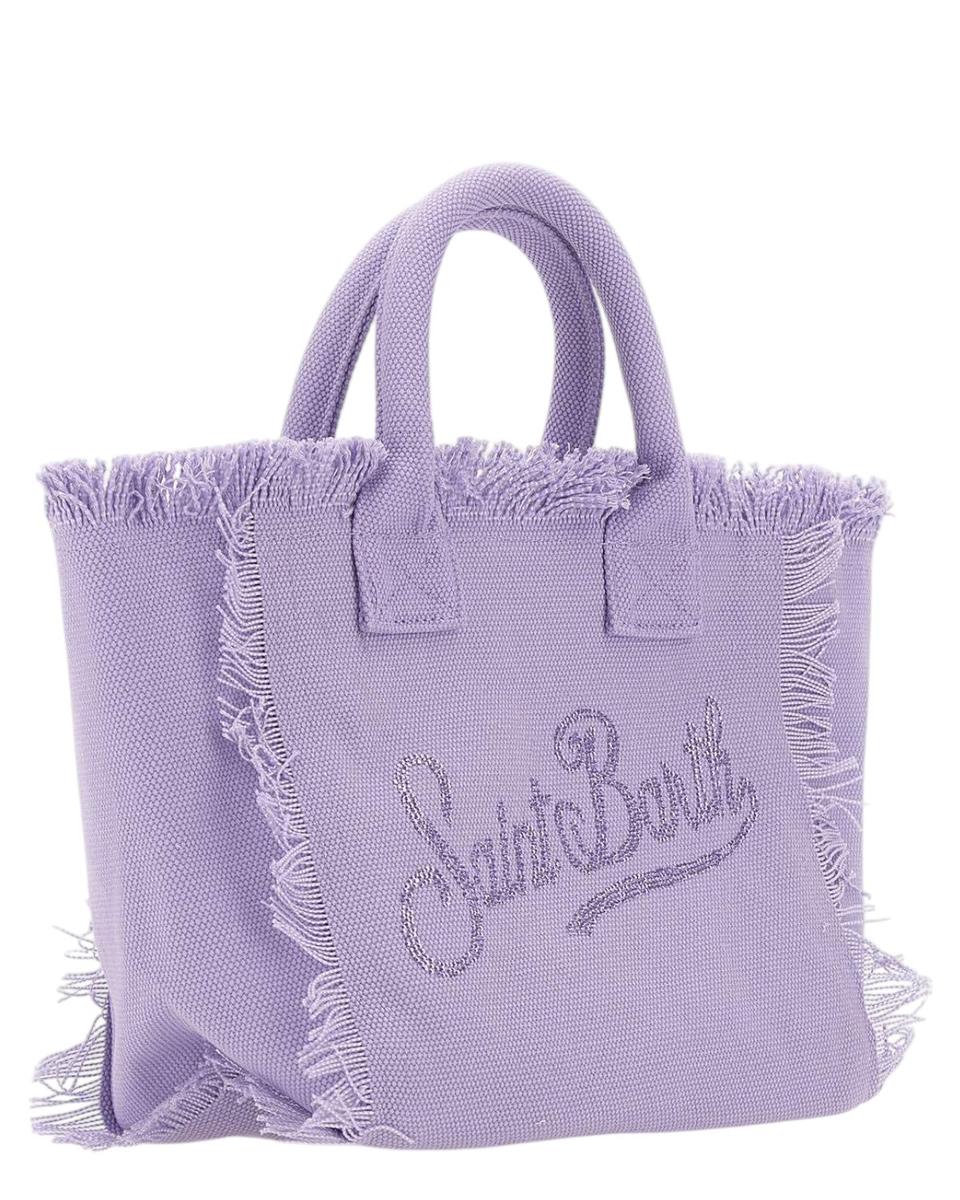 Borsa Colette Strass MC2 Saint Barth in canvas lavanda con tracolla-Mc2 Saint Barth-Borse a mano-Vittorio Citro Boutique