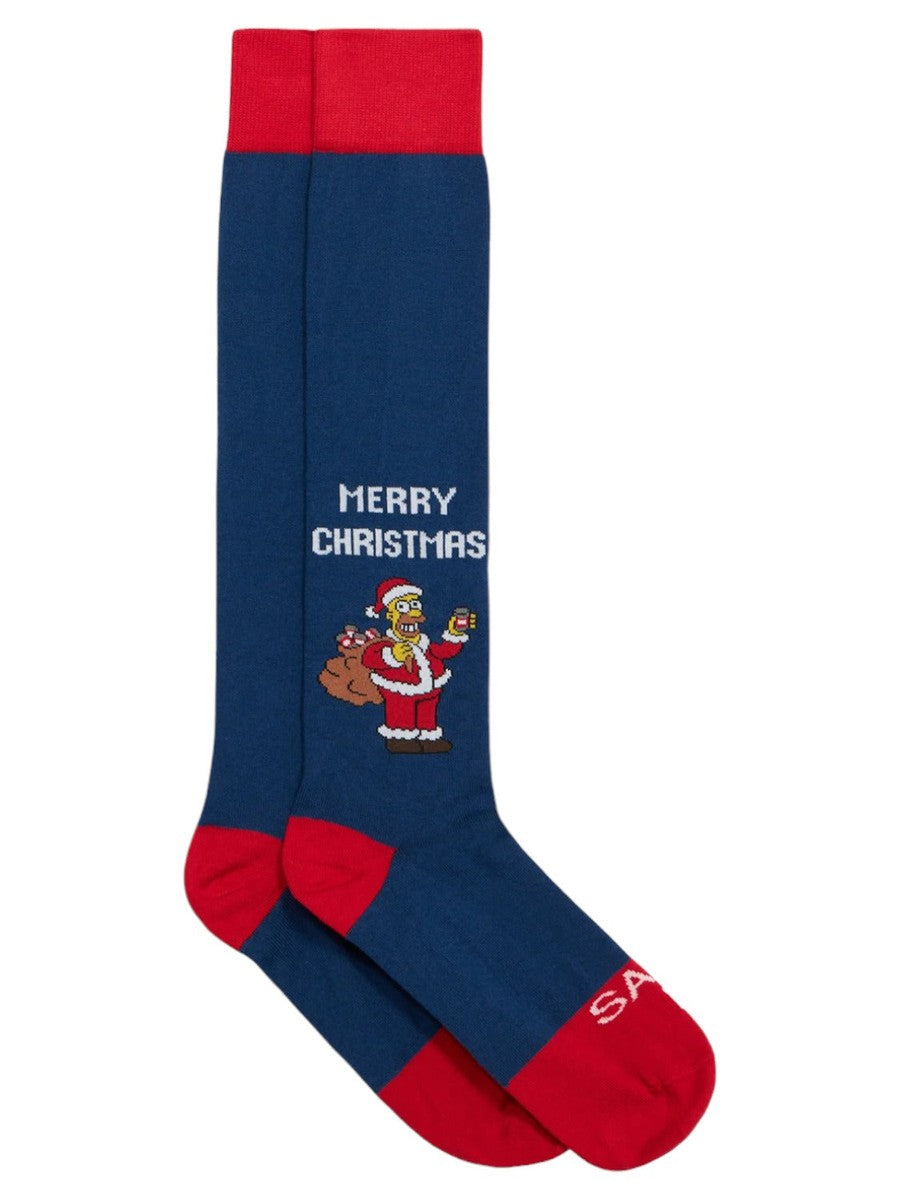 Calza lunga con stampa jacquard Homer Merry Christmas | EDIZIONE SPECIALE I SIMPSON-Mc2 Saint Barth-Calze e calzini-Vittorio Citro Boutique