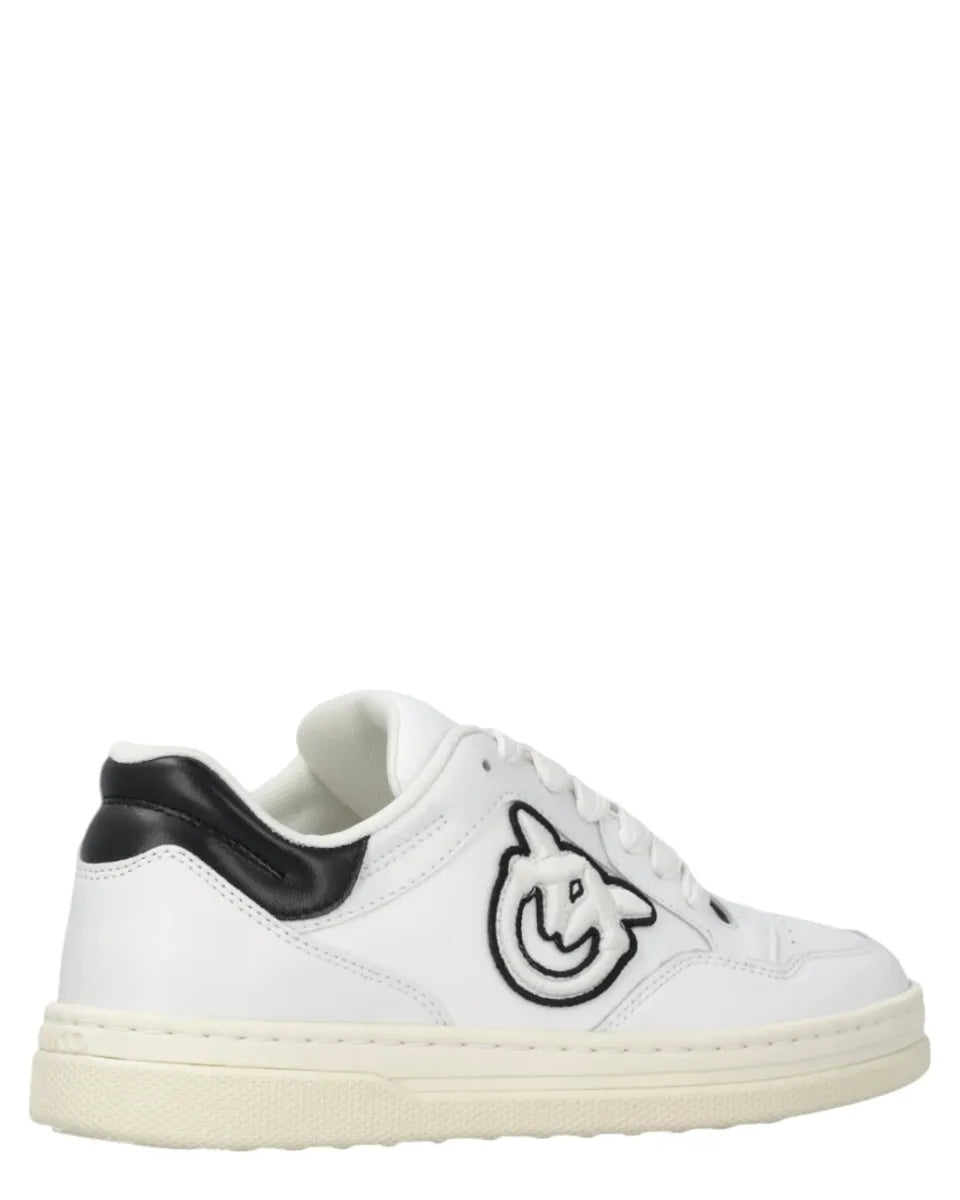 Sneakers Flat in Pelle con Logo Ricamato-Pinko-Sneakers-Vittorio Citro Boutique