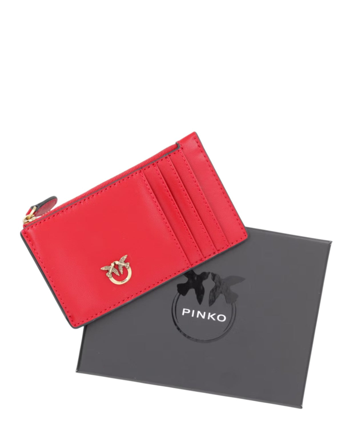 Portacarte Pinko Airone in pelle di vacchetta elegante