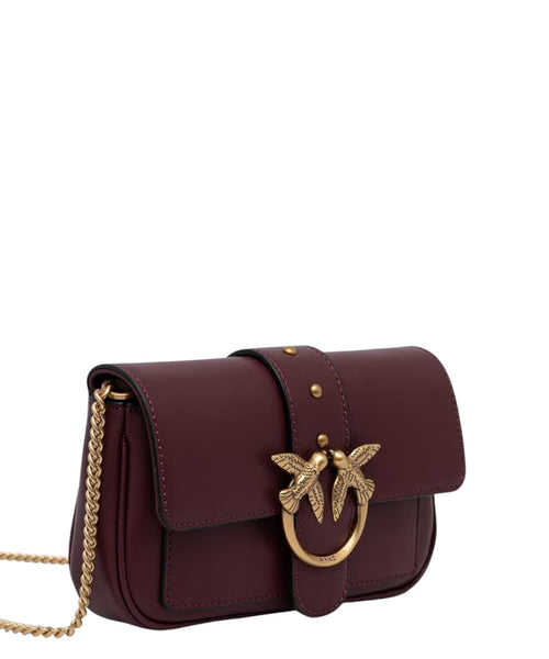 Borsa Mini Love One Pocket in pelle compatta Pinko