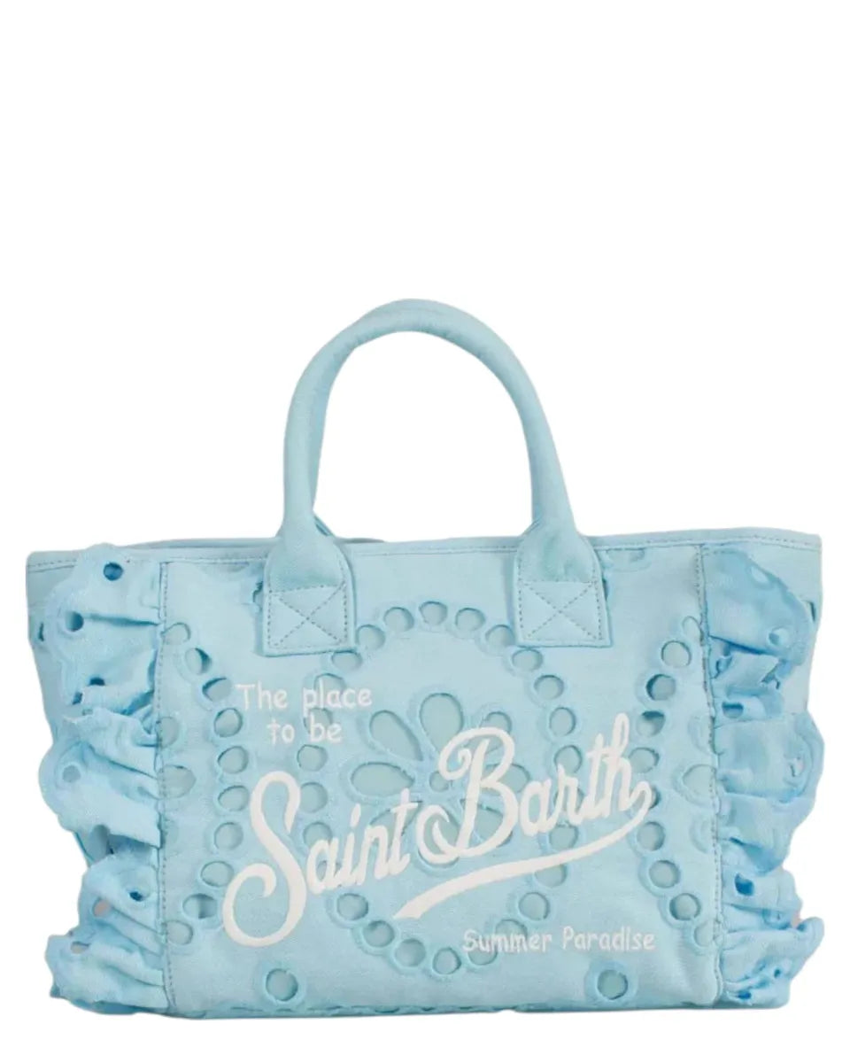 Borsa Colette Volant in pizzo Sangallo con tracolla staccabile-Borse a mano-Mc2 Saint Barth-Vittorio Citro Boutique