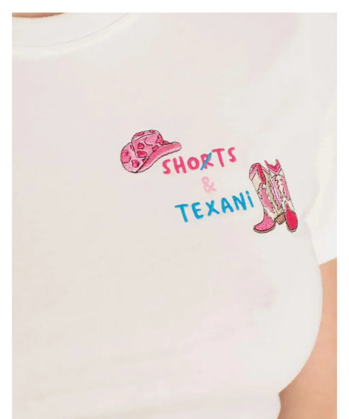 T-shirt con Ricamo Colorato "Shorts & Texani"-Mc2 Saint Barth-T-shirt-Vittorio Citro Boutique