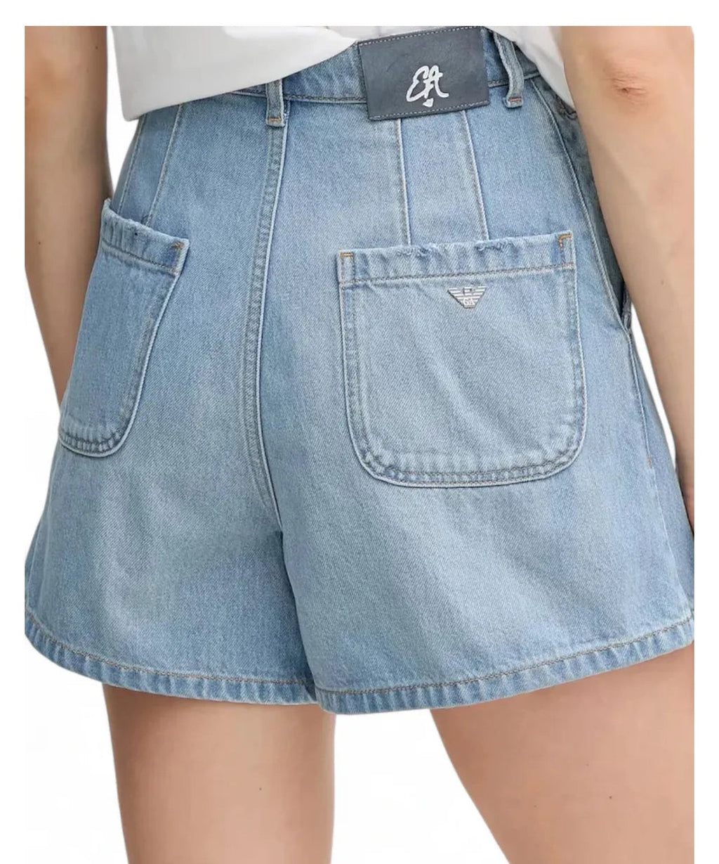 Shorts Vita Alta in Denim Effetto Used – Modello J77 Regular Fit-Shorts-Emporio Armani-Vittorio Citro Boutique