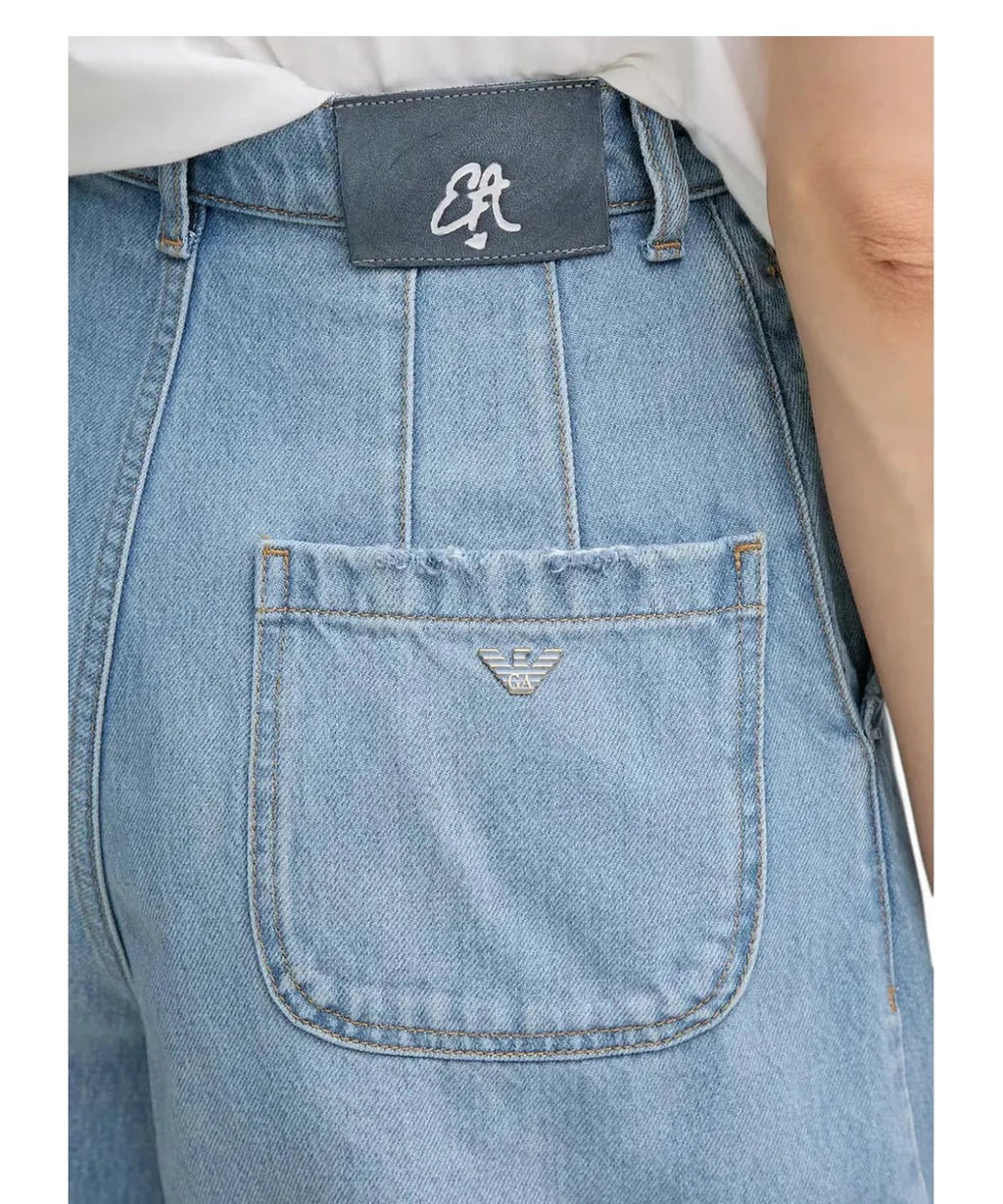 Shorts Vita Alta in Denim Effetto Used – Modello J77 Regular Fit-Shorts-Emporio Armani-Vittorio Citro Boutique