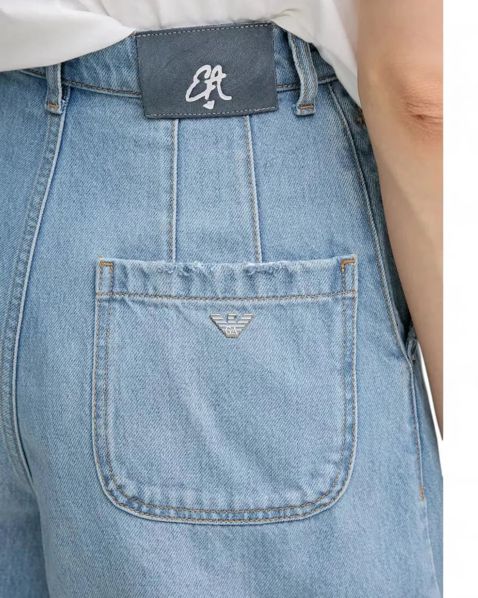 Shorts Vita Alta in Denim Effetto Used – Modello J77 Regular Fit-Shorts-Emporio Armani-Vittorio Citro Boutique