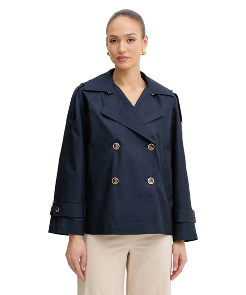 Korte trenchcoat Twinset voor dames van elegant katoen
