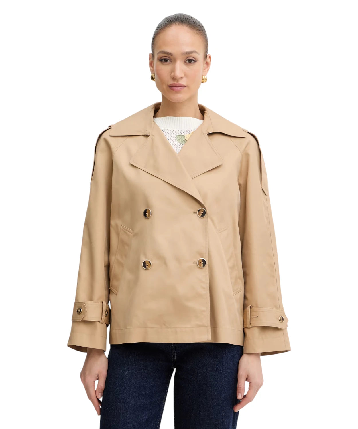 Trench Corto Twinset Donna in Cotone Elegante