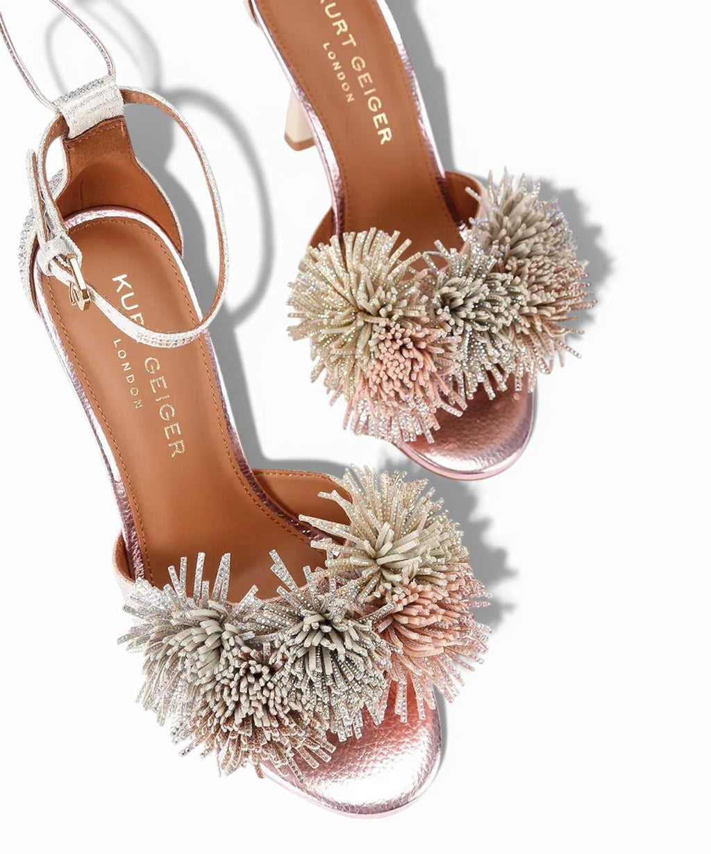Kurt Geiger Sandalias de Tacón de Aguja con Pom Pom