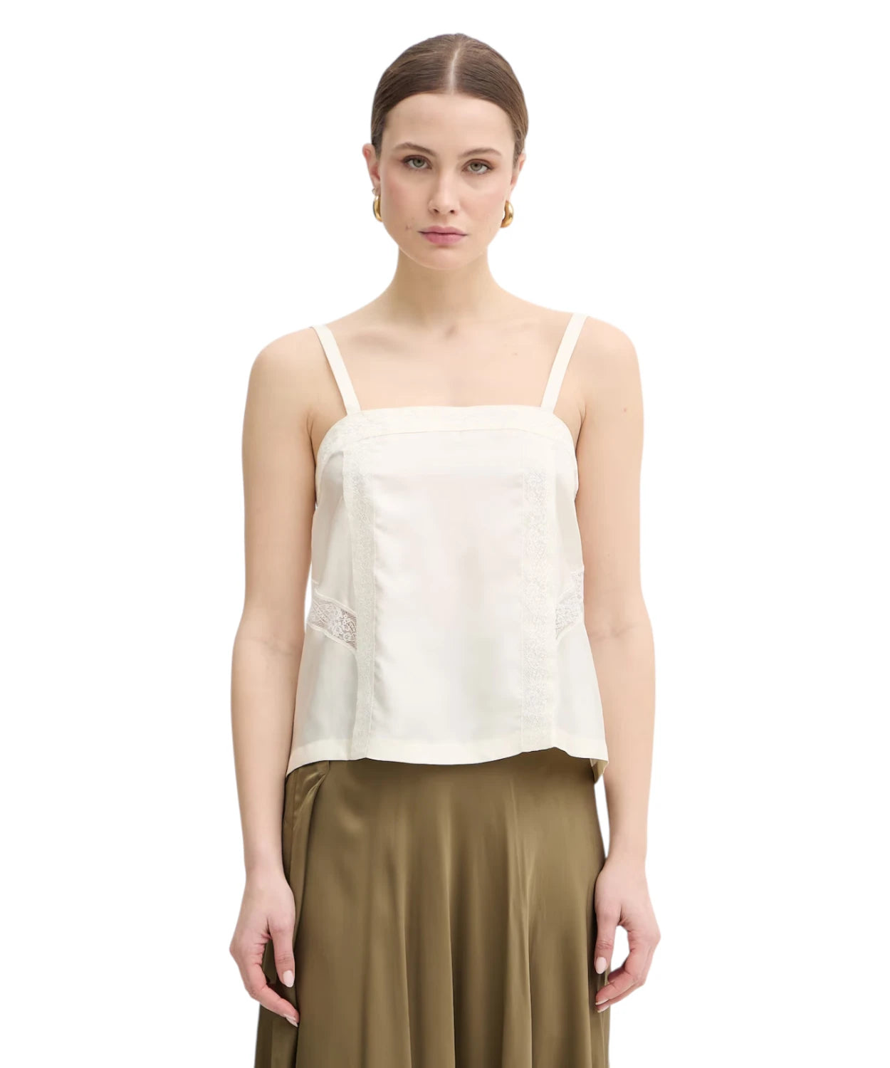 Top Marella VINO in Seta con Inserti in Pizzo