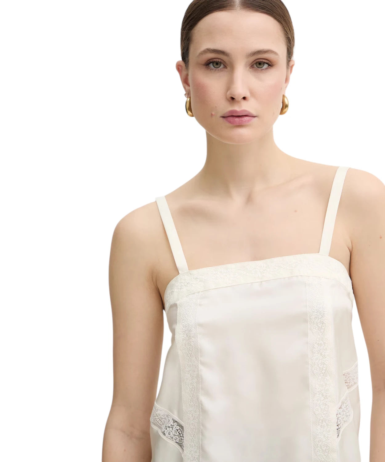 Top Marella VINO in Seta con Inserti in Pizzo