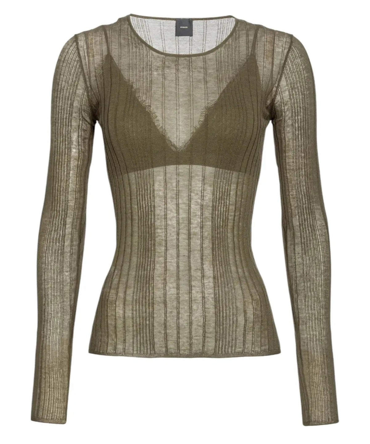 Top Semi Trasparente a Coste-Pinko-Maglieria-Vittorio Citro Boutique