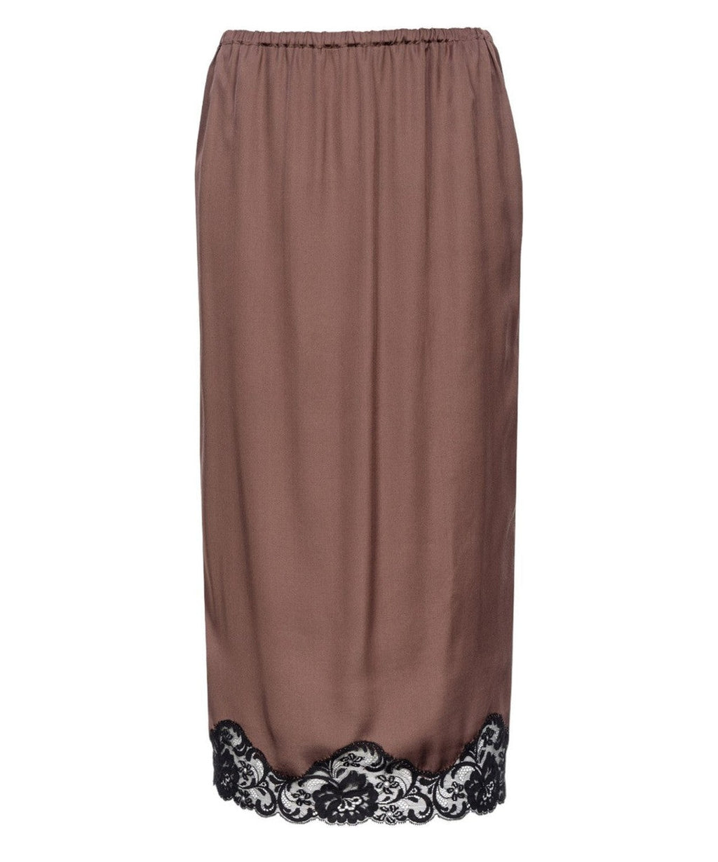 Gabbia gonna in satin con pizzo-Pinko-Gonne-Vittorio Citro Boutique