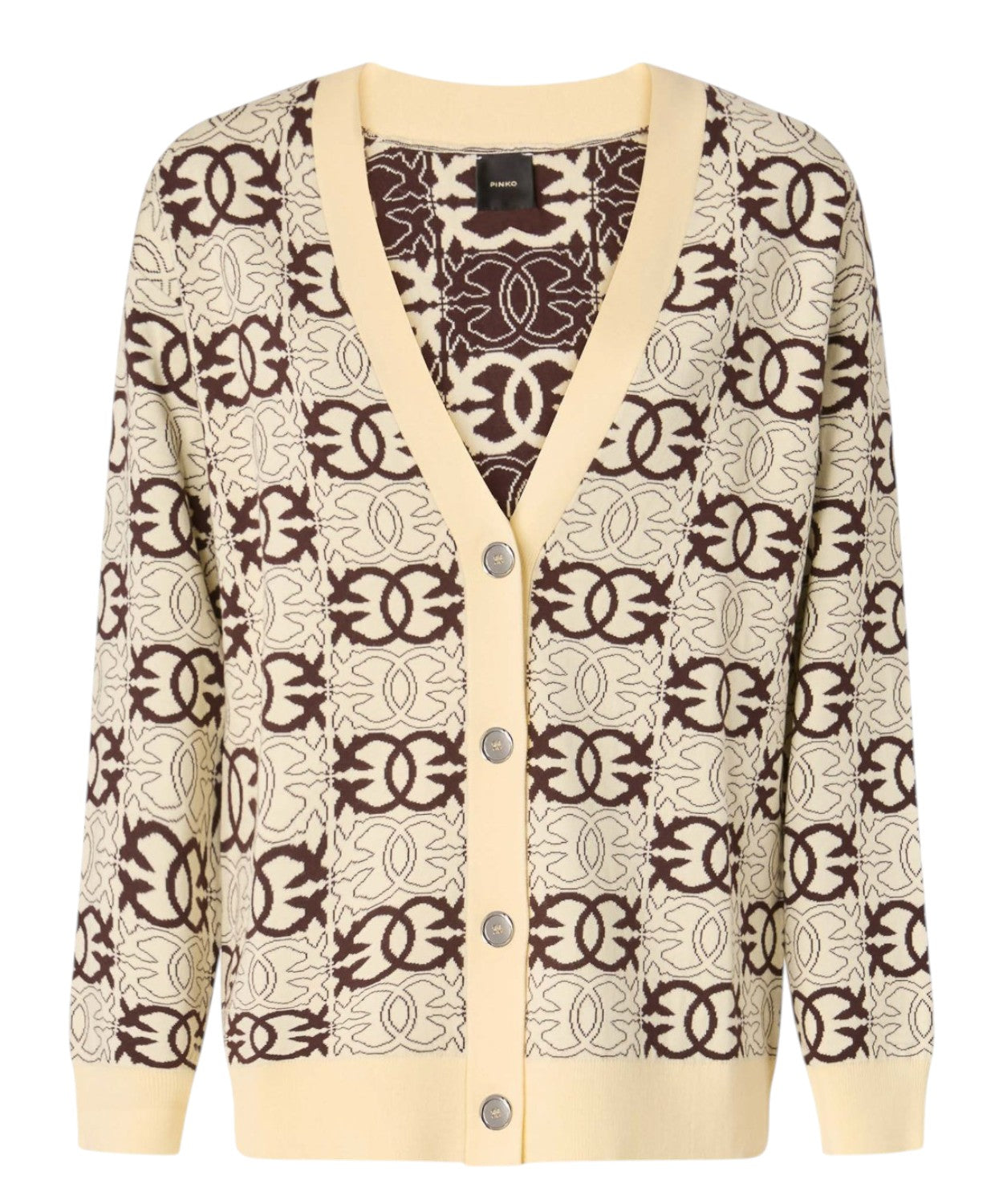 Cardigan Donna Pinko con Jacquard e Stampa All Over
