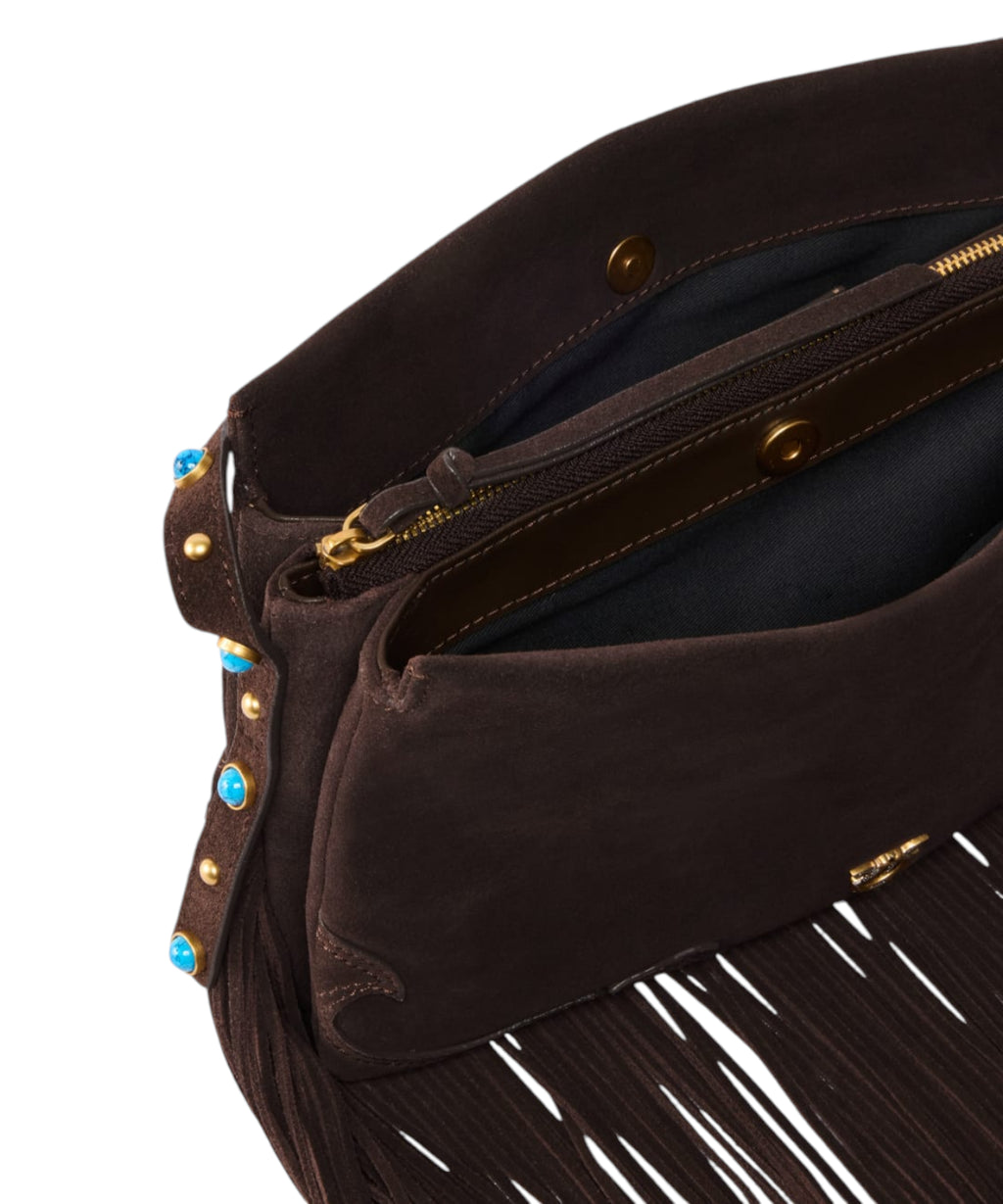 Pinko Triplet Mini Tas in Suède met Franjes