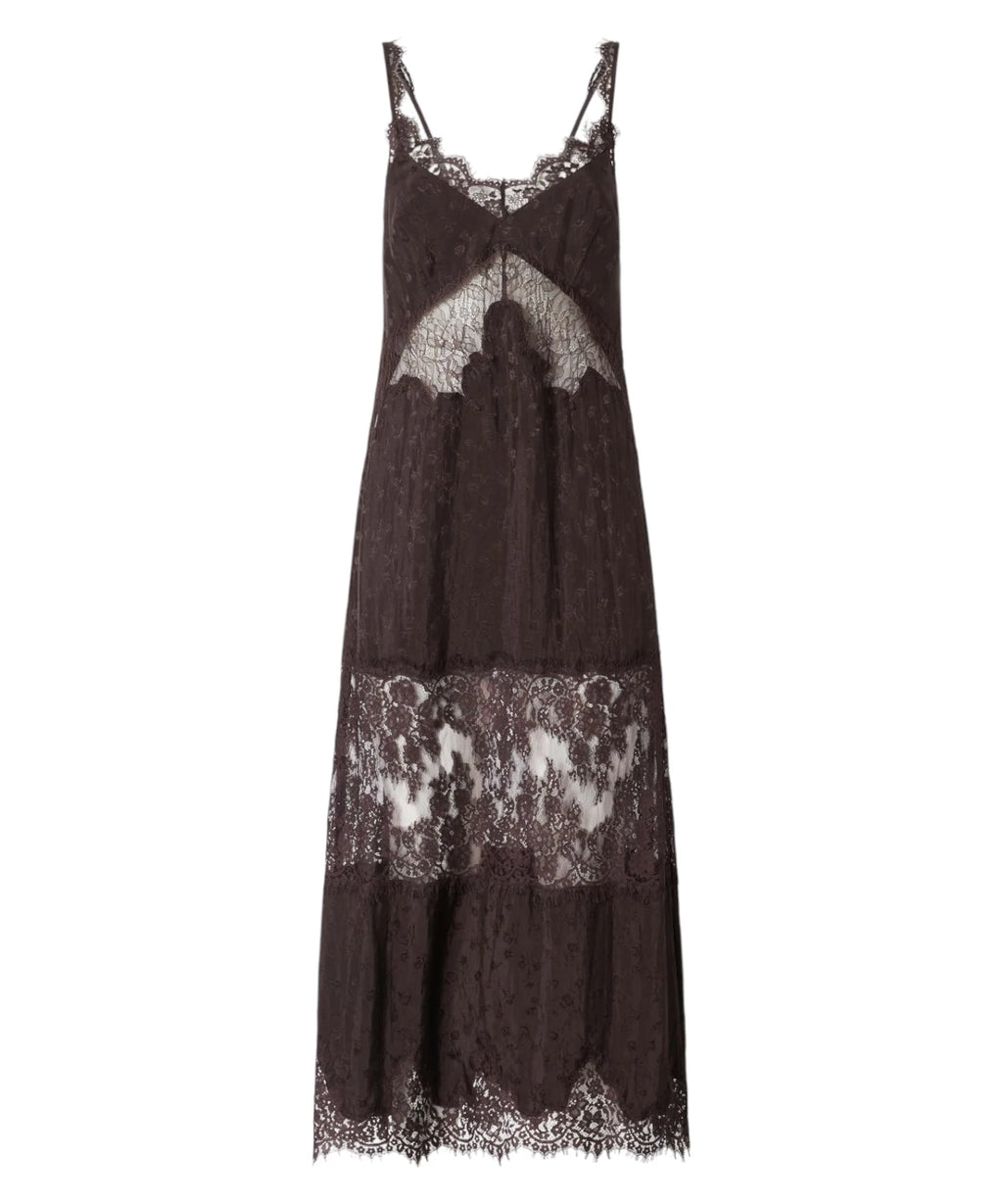 Abito Pinko Aster in Crêpe Jacquard con Pizzo