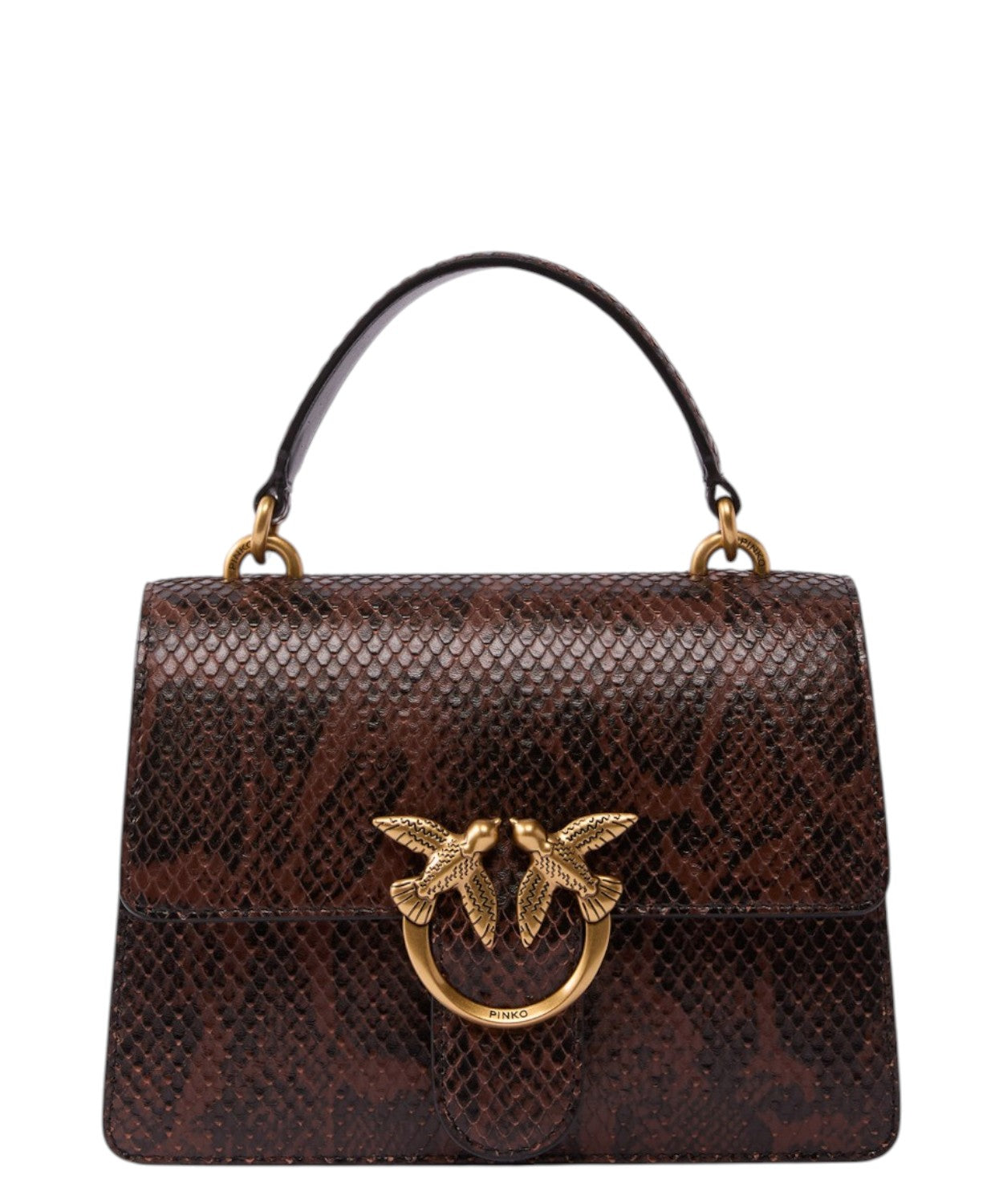 Borsa mini light Pinko in pelle pitonata e tracolla