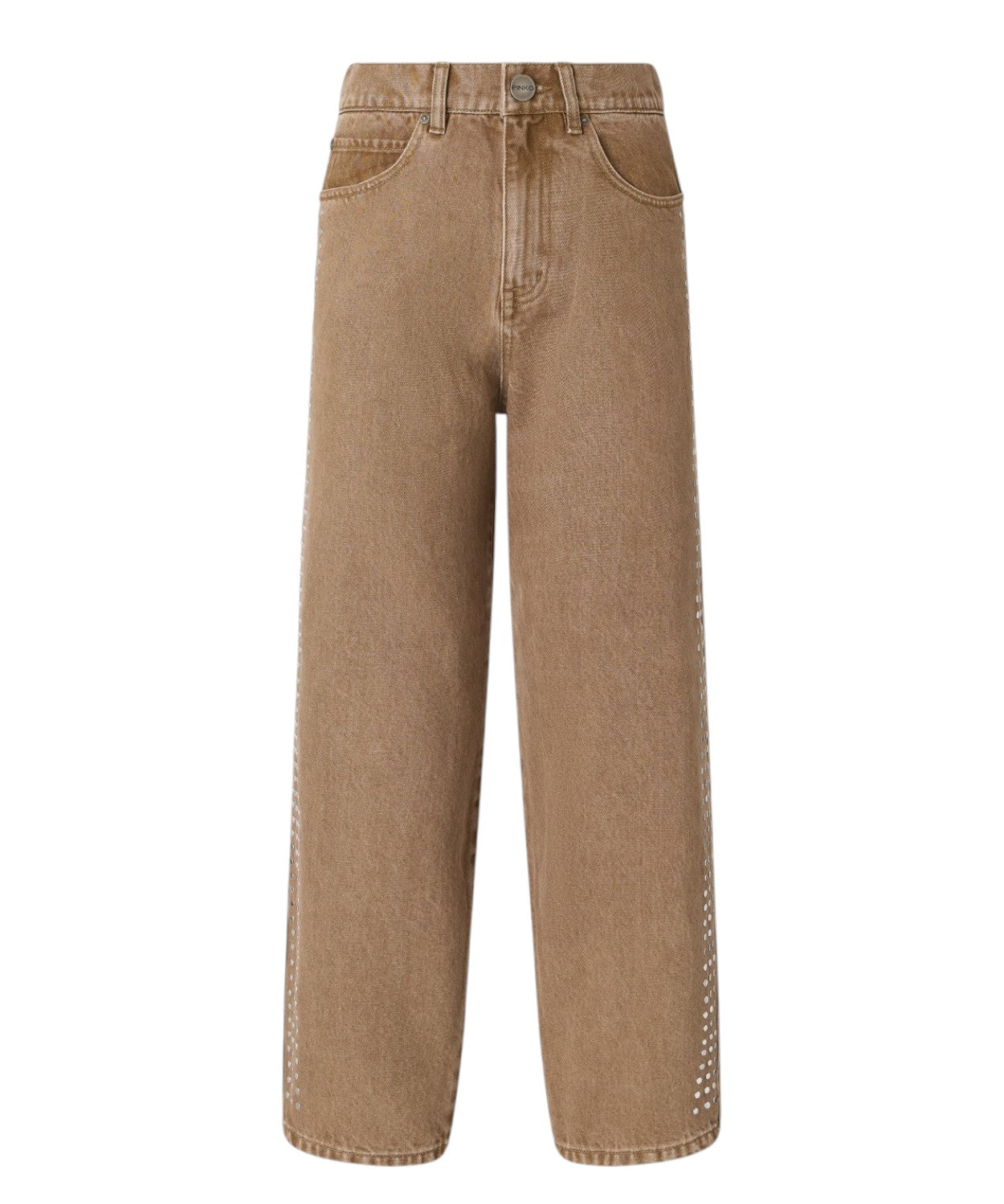 Pantaloni Pinko Egg Fit in Denim con Applicazioni