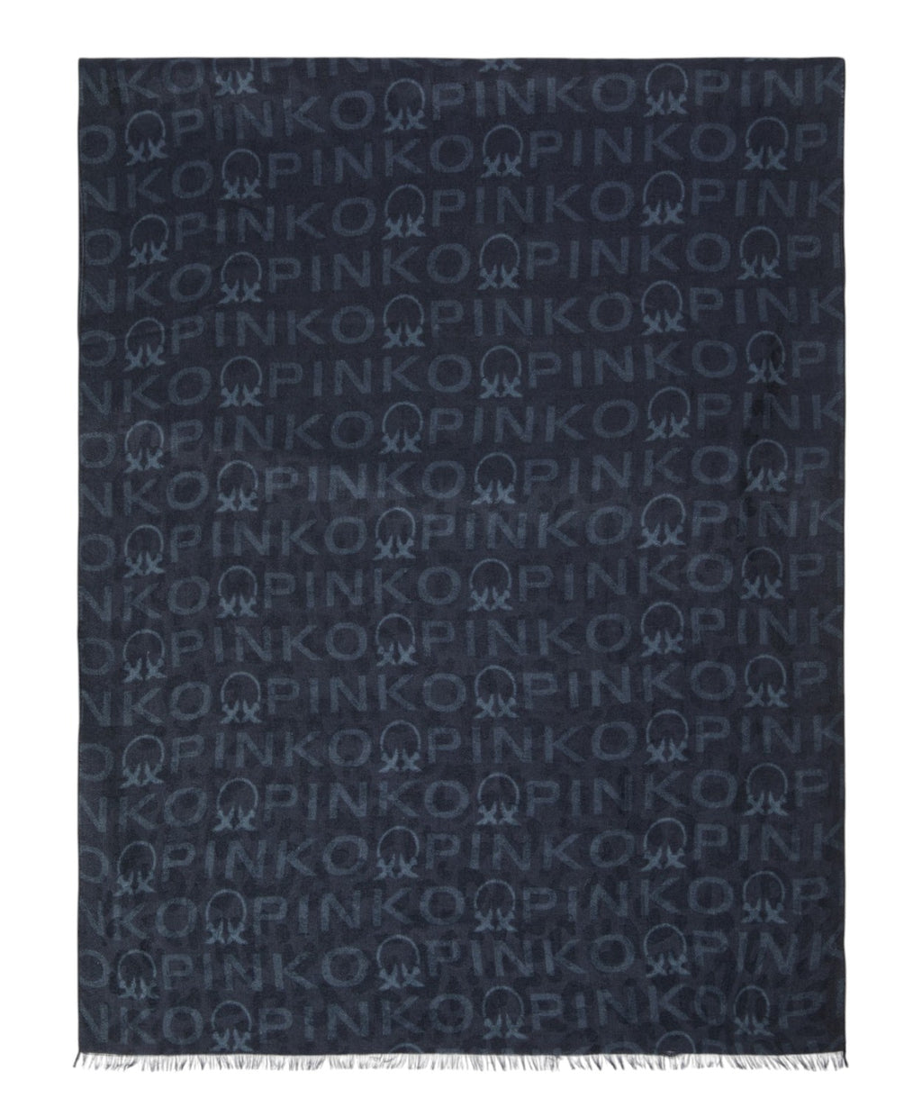 Sciarpa Pinko con Logo All Over e Frange