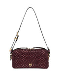 Borsa Bauletto Mini Pinko in Suede con Strass