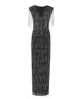 Abito Lungo Pinko Alfa con Strass Ricamati in Tulle