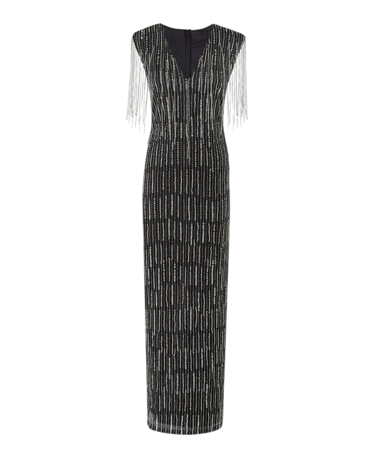 Abito Lungo Pinko Alfa con Strass Ricamati in Tulle
