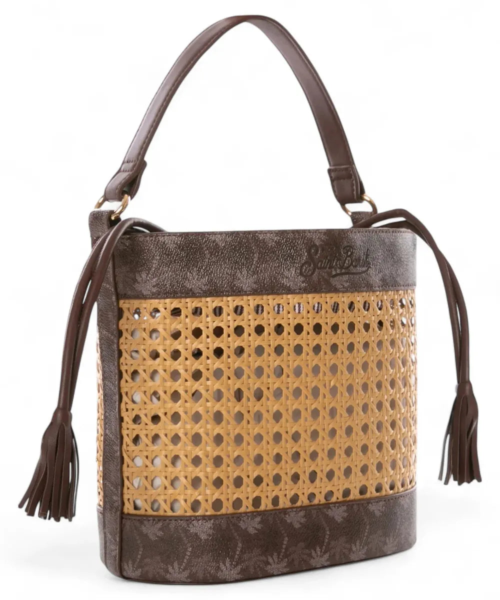 Borsa a Secchiello in Paglia Marrone con Tracolla-Mc2 Saint Barth-Borse a mano-Vittorio Citro Boutique