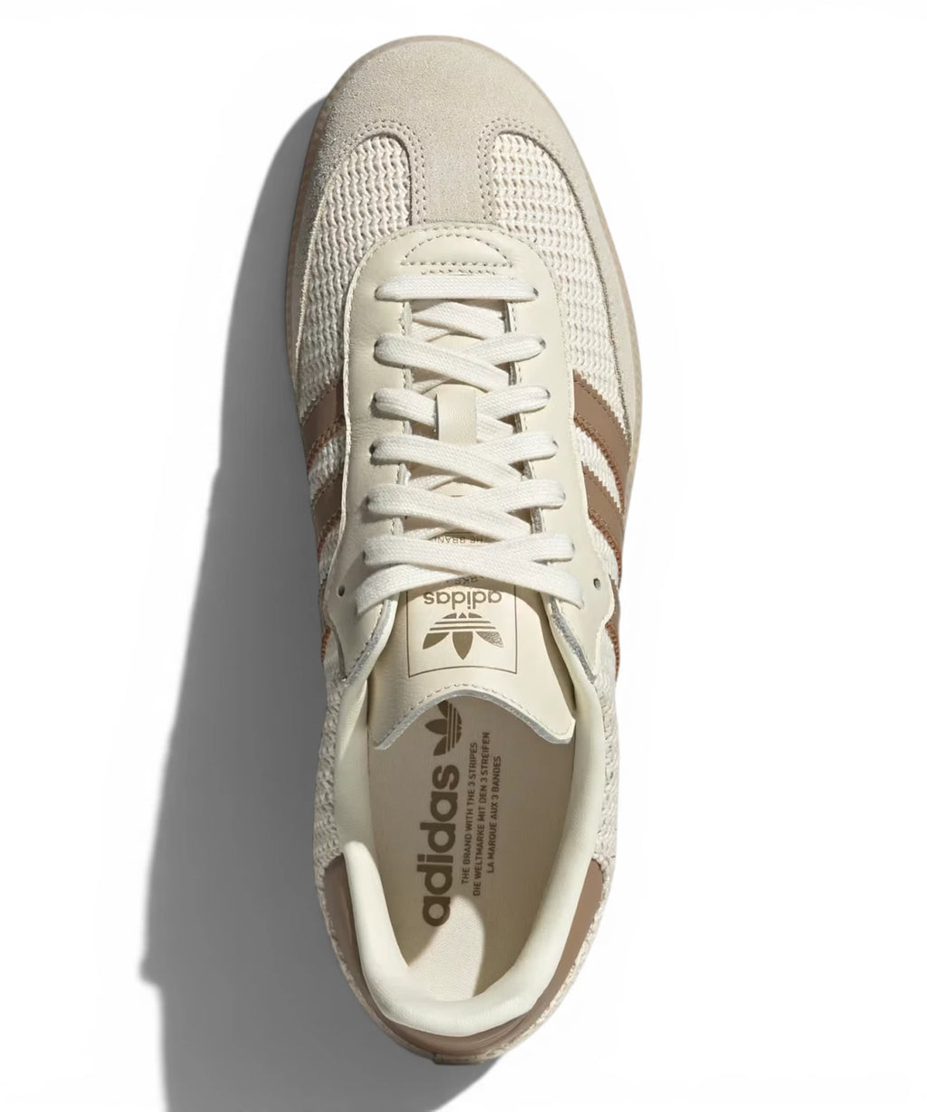 Adidas Samba OG Sneakers Cream White in Mesh e Suede
