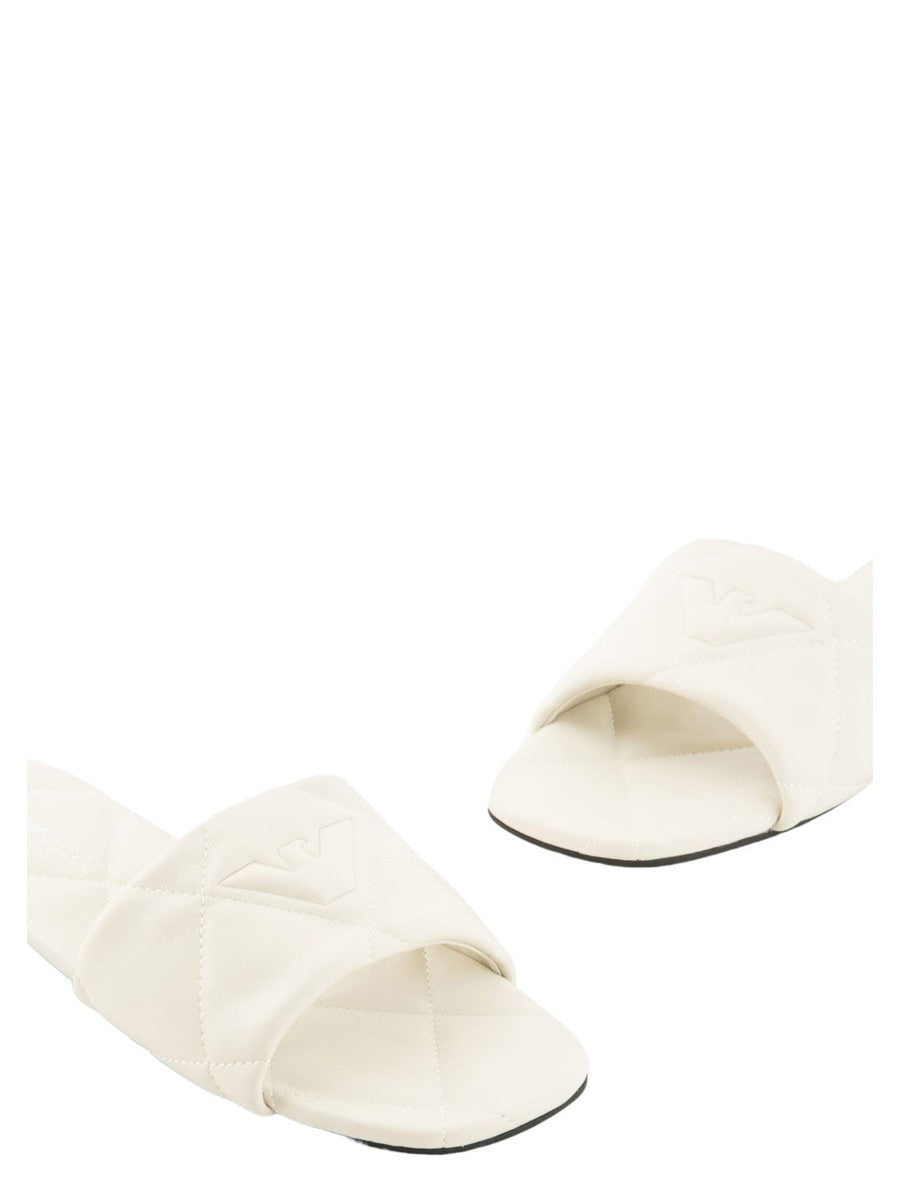 Sandali effetto nappa matelassé con aquila-Emporio Armani-Sandali-Vittorio Citro Boutique