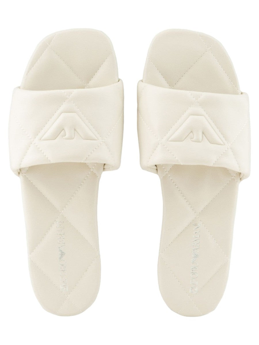 Sandali effetto nappa matelassé con aquila-Emporio Armani-Sandali-Vittorio Citro Boutique