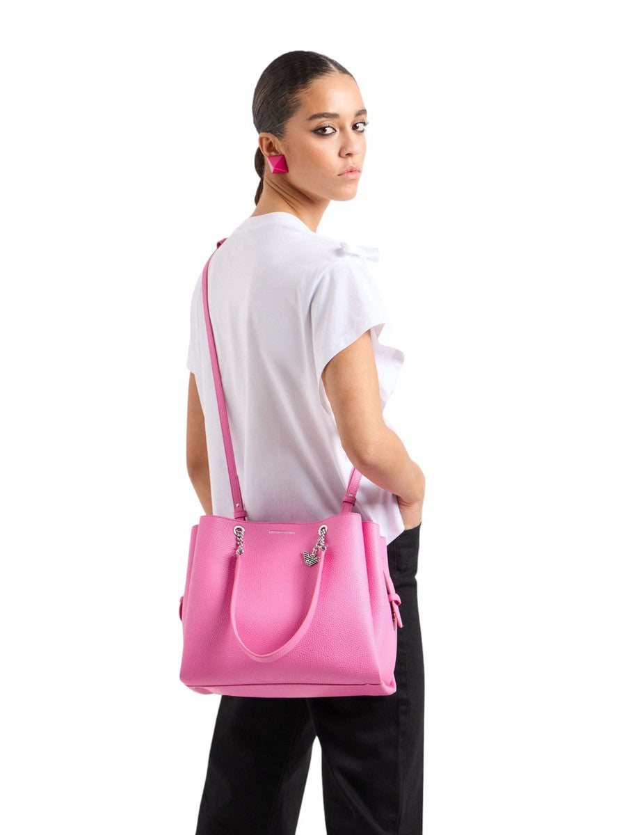 Shopper Effetto Palmellato con Charm Aquila: Versatile e Stilosa-Borse a mano-Emporio Armani-Vittorio Citro Boutique