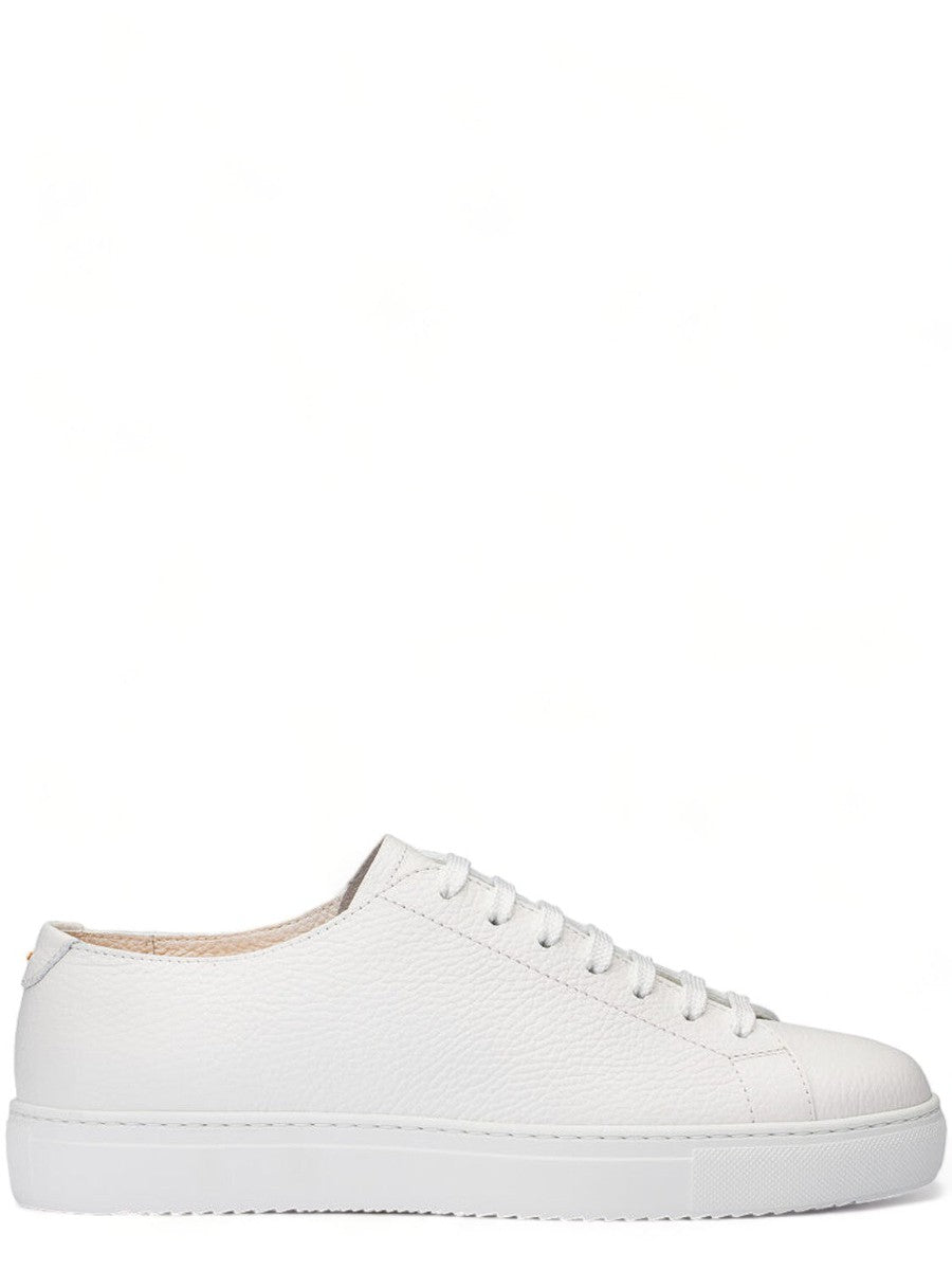 Sneaker in Pelle Bottalata Bianca con Soletta Memory Foam-Doucal'S-Sneakers-Vittorio Citro Boutique