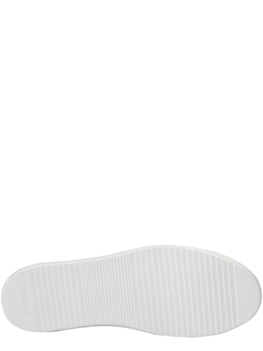 Sneaker in Pelle Bottalata Bianca con Soletta Memory Foam-Doucal'S-Sneakers-Vittorio Citro Boutique