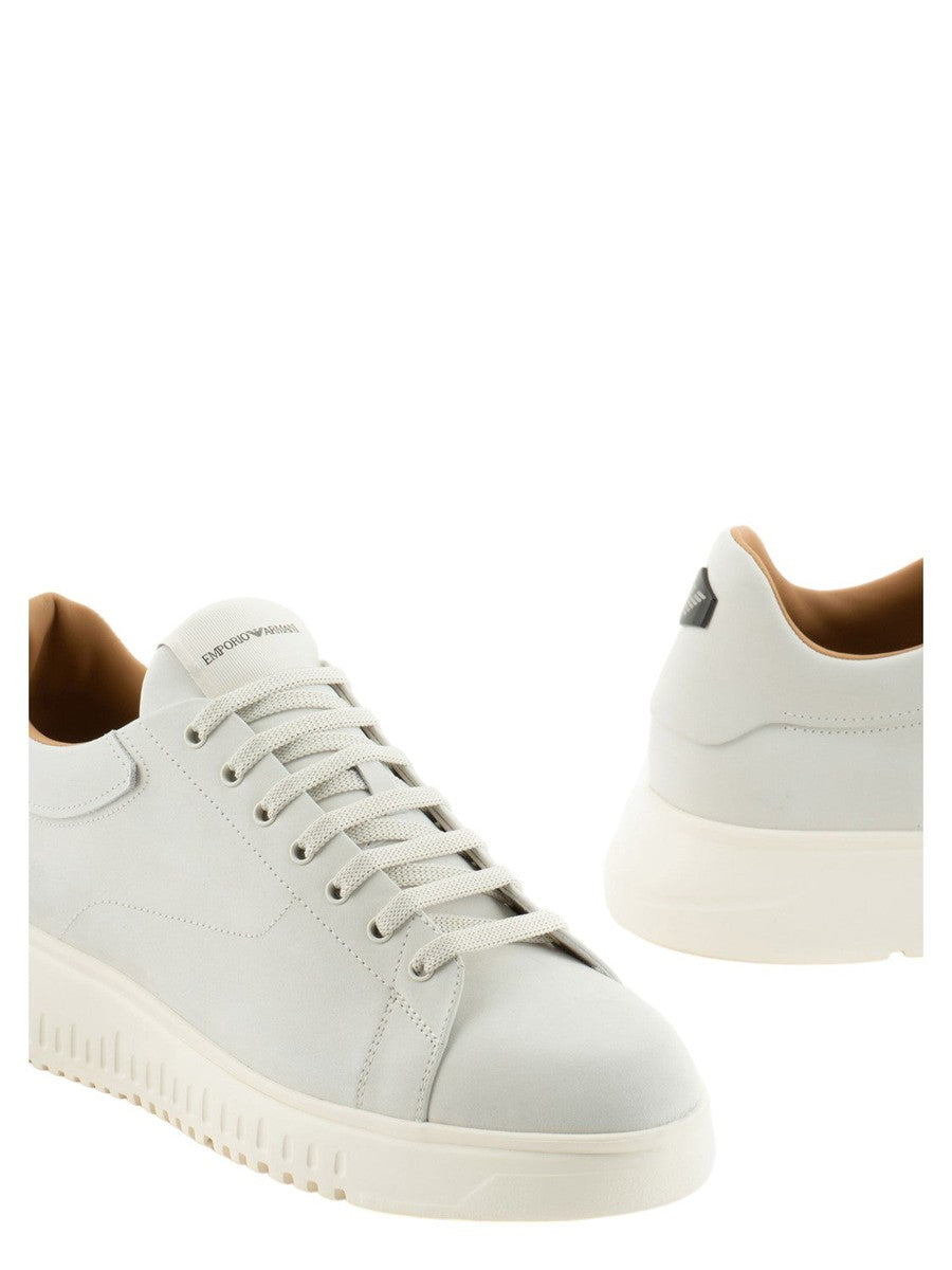 Sneakers in nabuk con suola zigrinata-Emporio Armani-Sneakers-Vittorio Citro Boutique
