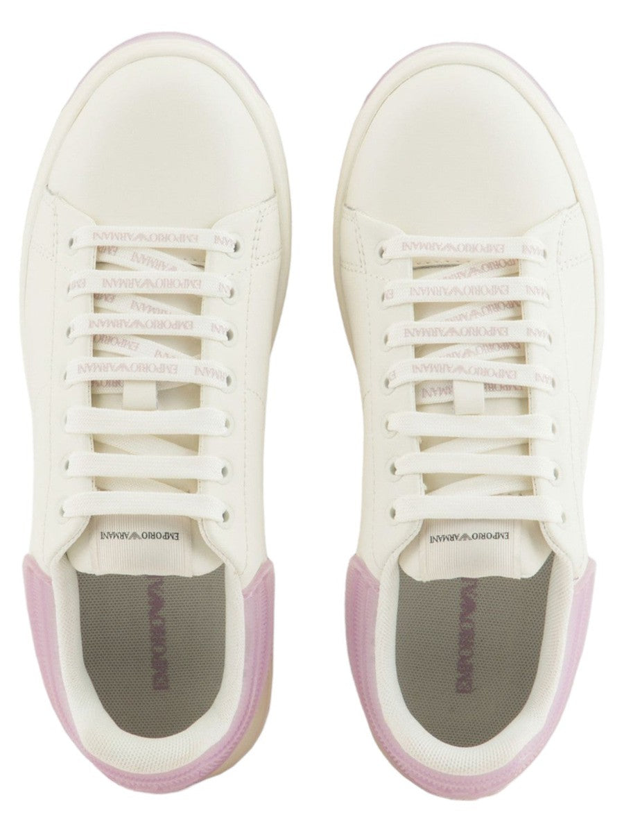 Sneakers in pelle con retro in gomma a contrasto-Emporio Armani-Sneakers-Vittorio Citro Boutique