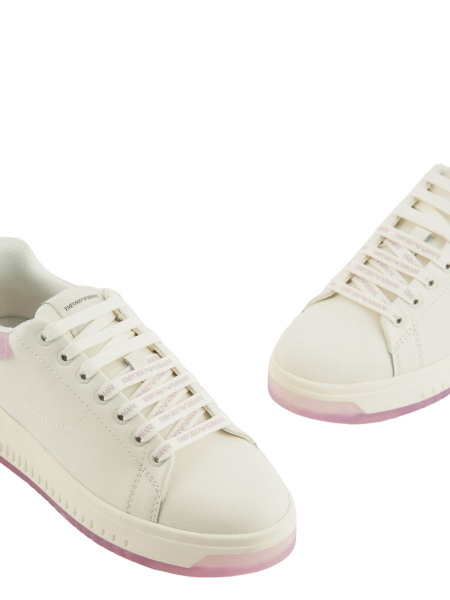Sneakers in pelle con retro in gomma a contrasto-Emporio Armani-Sneakers-Vittorio Citro Boutique