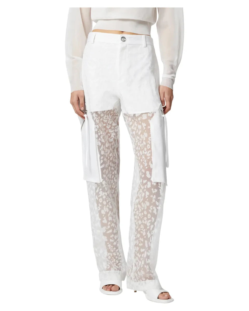 Pantaloni cargo in georgette con fodera e maxi tasche-Pinko-Pantaloni-Vittorio Citro Boutique