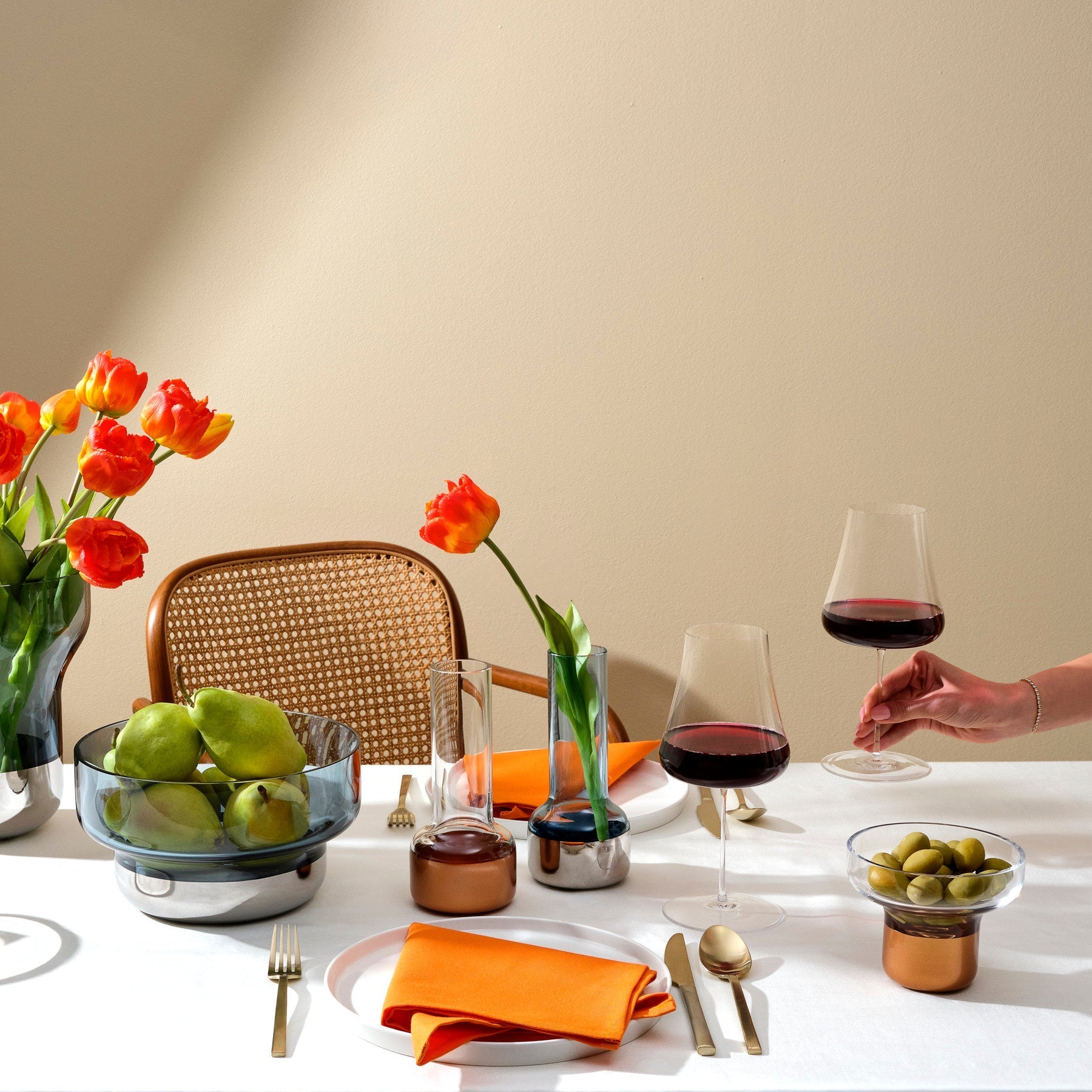 Contour Vase Wide Steel Blue-NUDE EU-Vase-Vittorio Citro Boutique