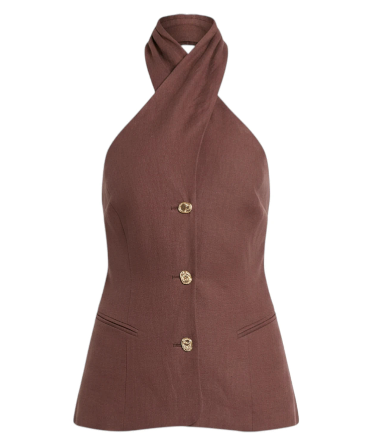 Top Donna Marella GIORNO in Lino con Scollo Incrociato