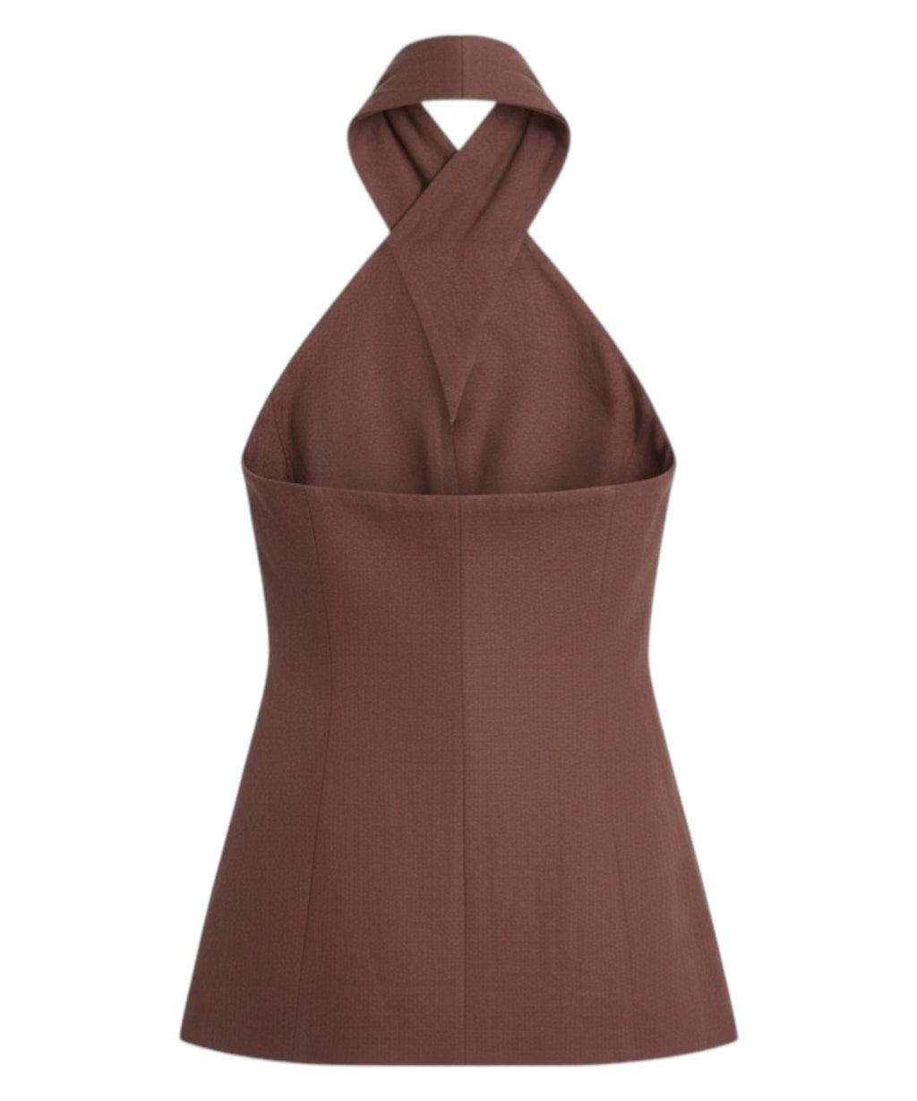 Top Donna Marella GIORNO in Lino con Scollo Incrociato