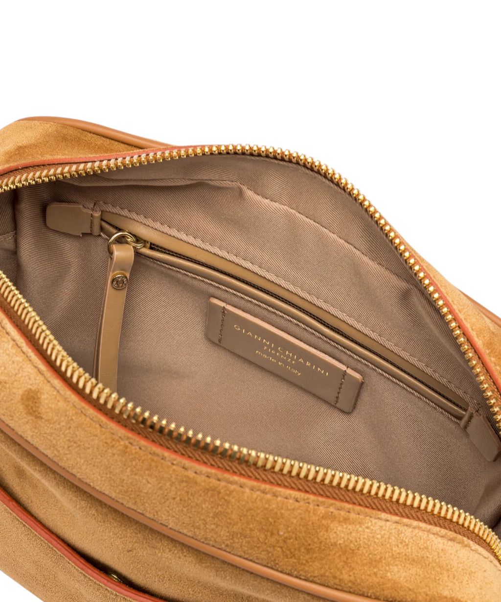 Nina Gianni Chiarini Hammered Leather Shoulder Bag with Braided Strap
