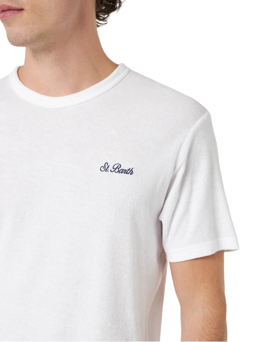 T-shirt Gary in Spugna con Ricamo St. Barth-Mc2 Saint Barth-T-shirt-Vittorio Citro Boutique
