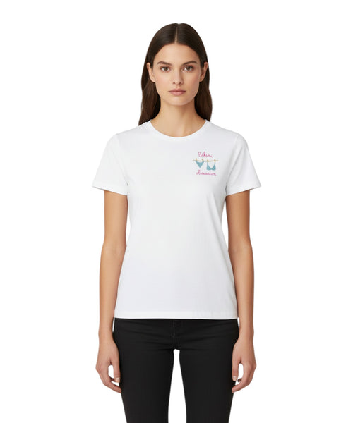 T-shirt Emilie MC2 Saint Barth met Strass Borduurwerk Bikini Obsession