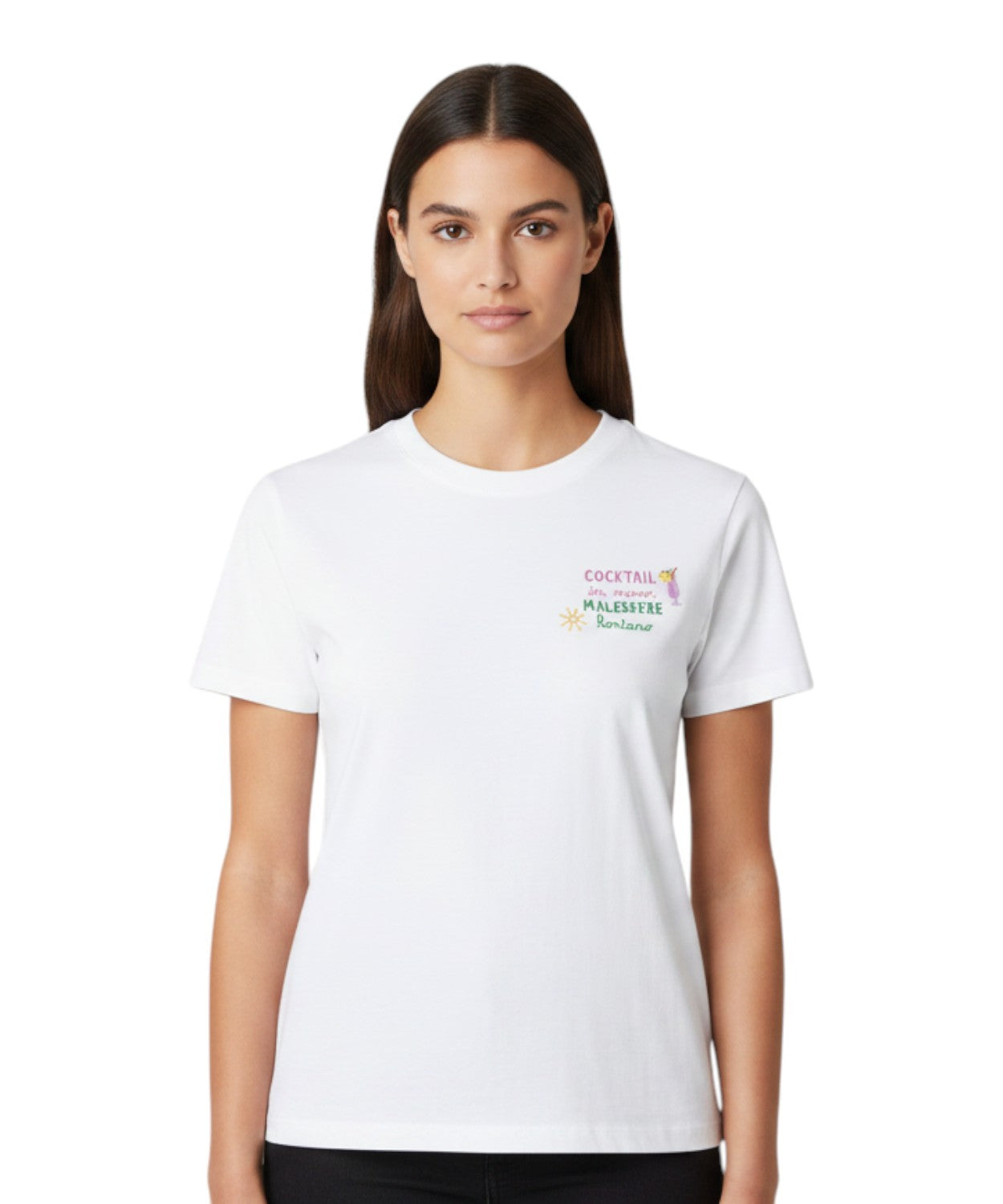 Tričko Emilie MC2 Saint Barth s výšivkou a připevněným přívěskem