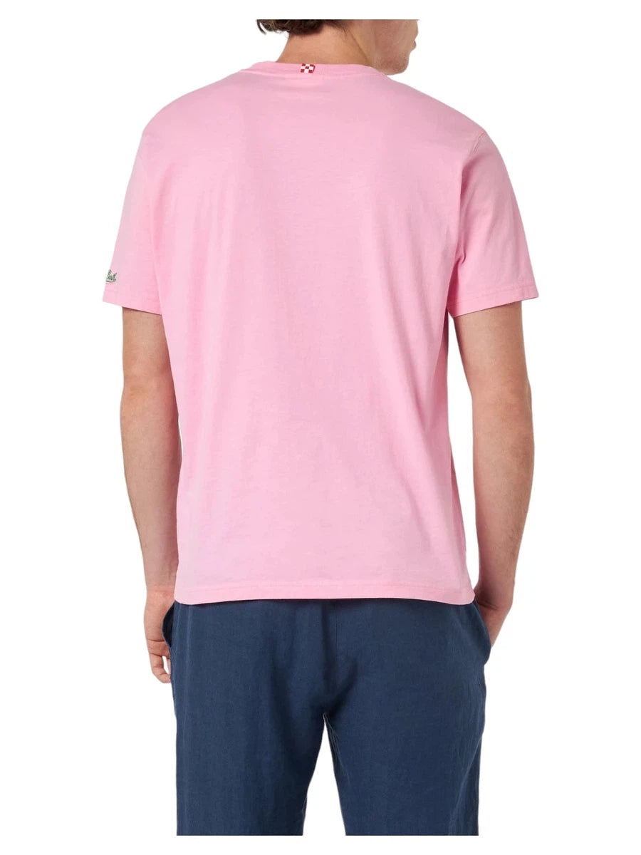 T-shirt Portofino in Cotone Organico con Ricamo "Gin o Gym"-Mc2 Saint Barth-T-shirt-Vittorio Citro Boutique