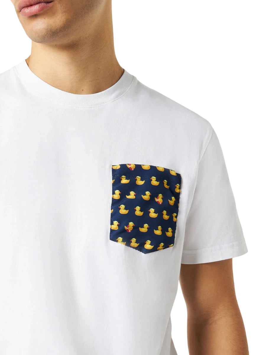 T-shirt da Uomo in Cotone con Taschino Stampa Papere-T-shirt-Mc2 Saint Barth-Vittorio Citro Boutique