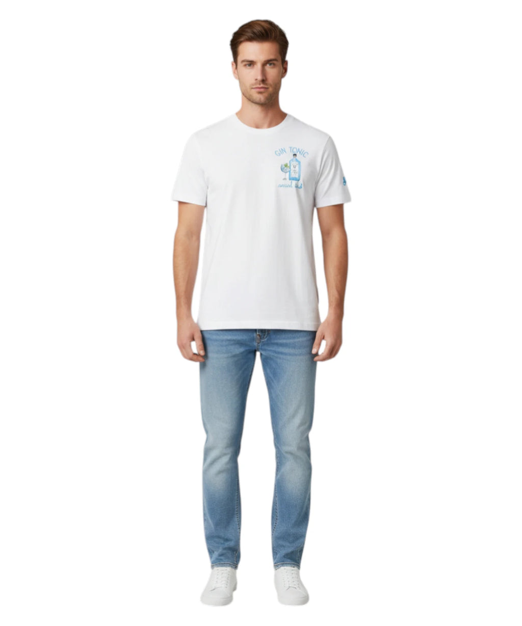 Heren T-shirt Portofino met Borduring MC2 Saint Barth