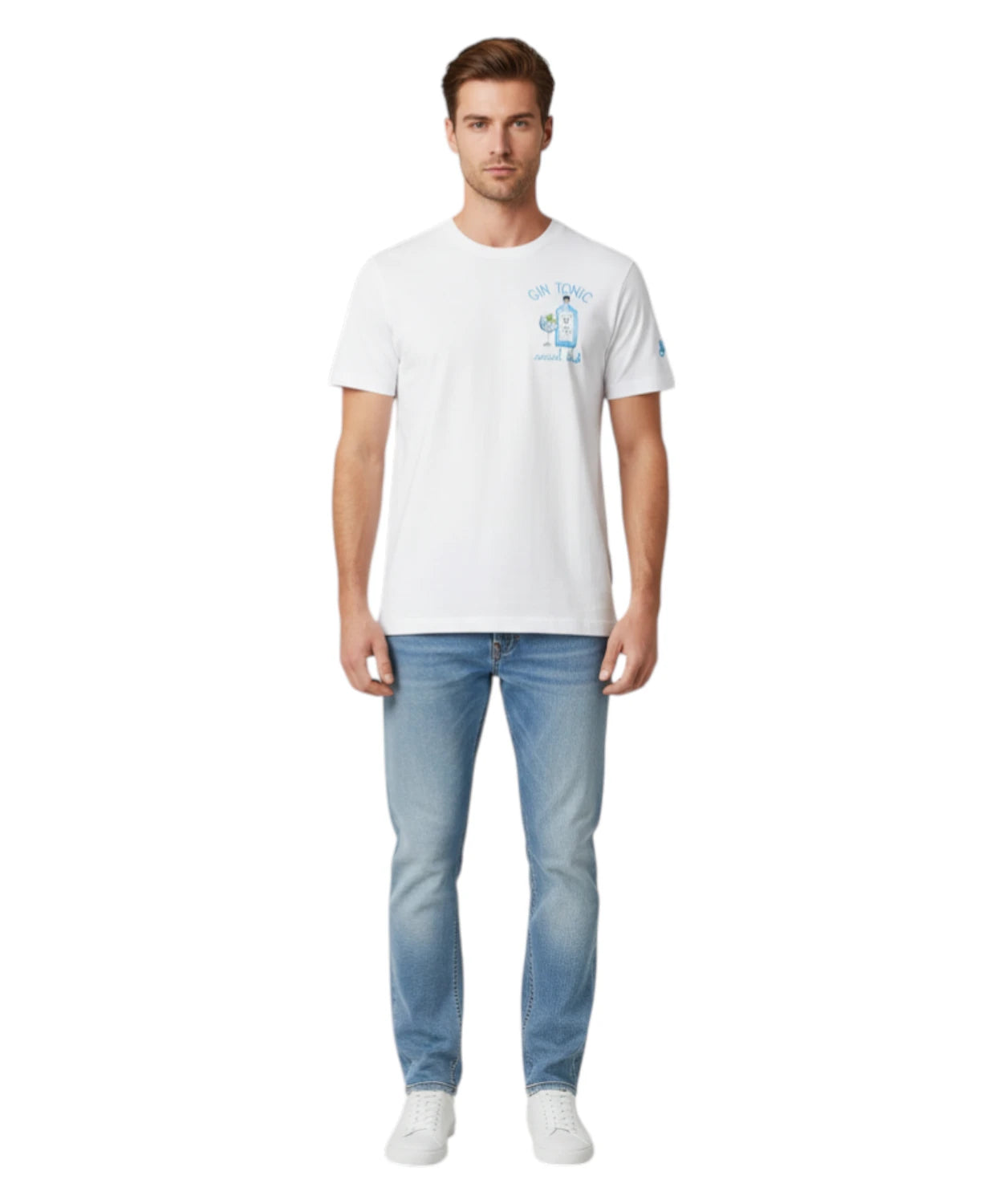 T-Shirt Uomo Portofino con Ricamo MC2 Saint Barth